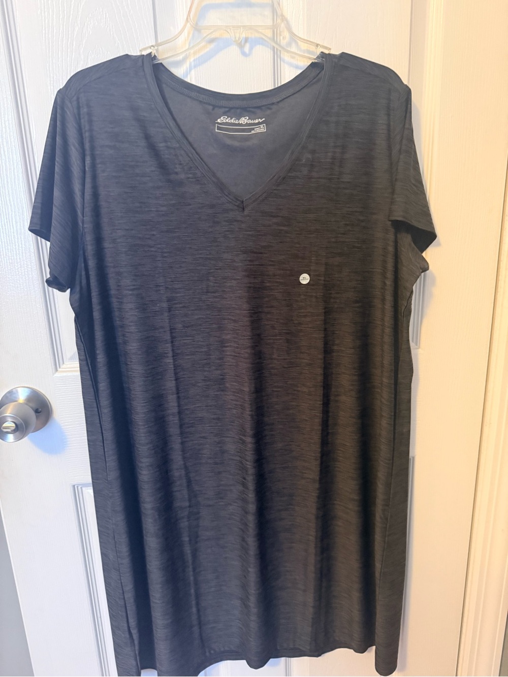 Eddie Bauer Women’s V-Neck Short Sleeve Dress - Charcoal Gray